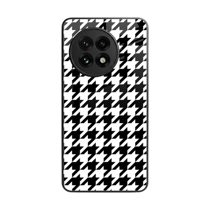 Houndstooth back phone cover | glass case for oneplus 13r