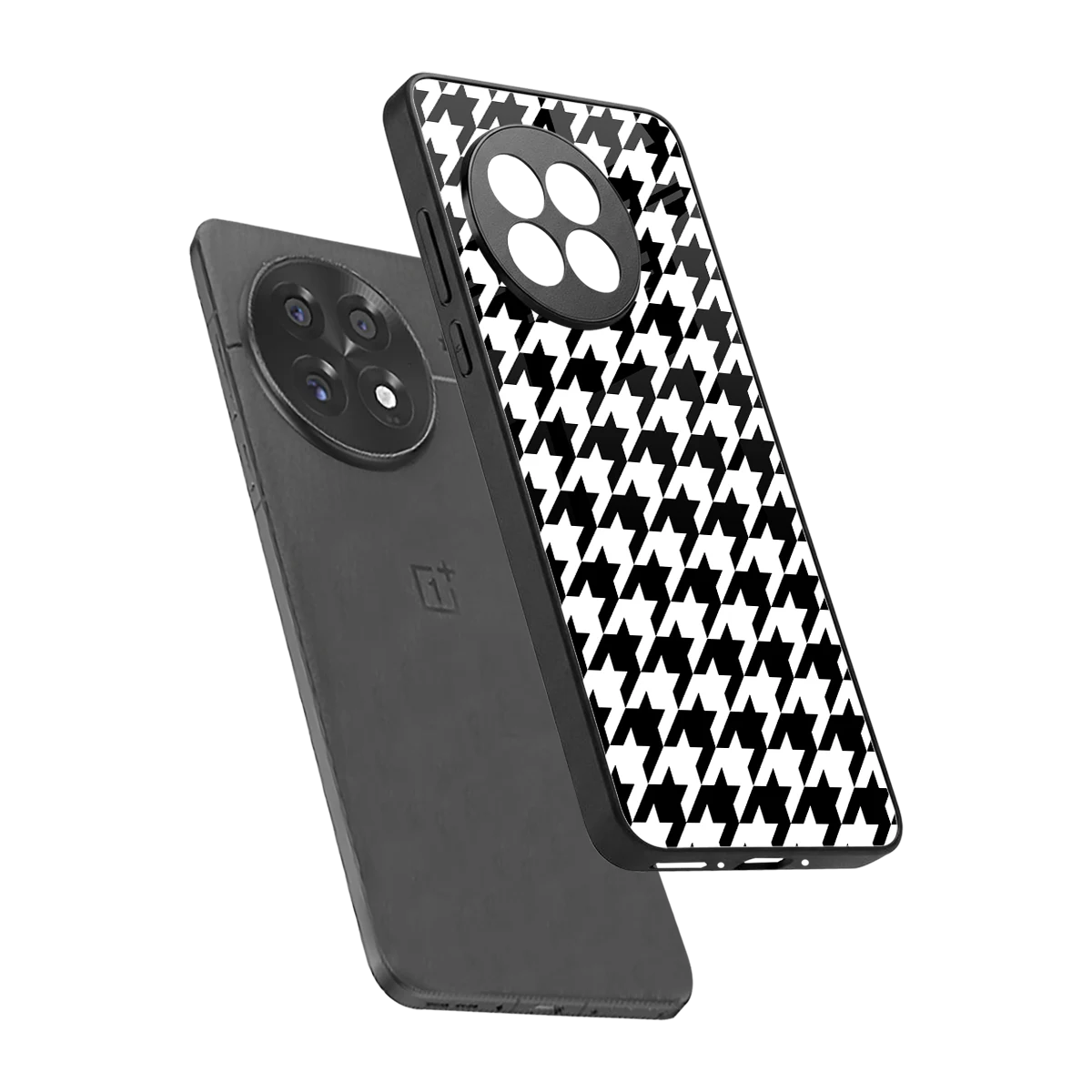 Houndstooth sleek oneplus 13r cover with tempered glass back and TPU edges