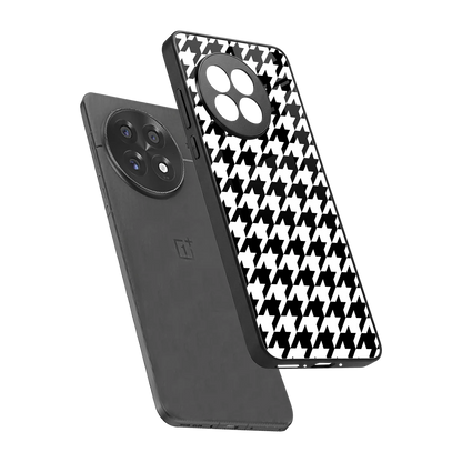 Houndstooth sleek oneplus 13r cover with tempered glass back and TPU edges