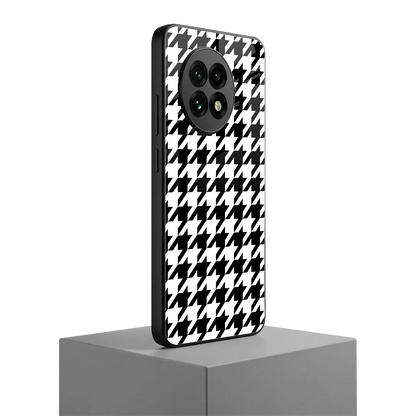 Houndstooth oneplus 13r mobile cover | shockproof glass phone case