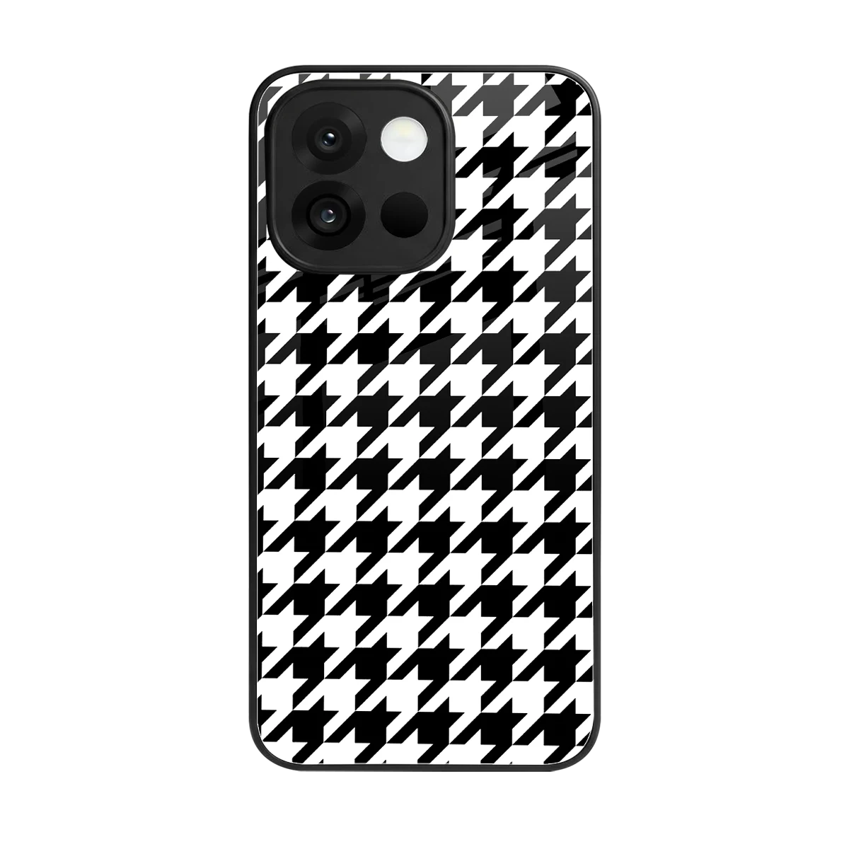 Houndstooth back phone cover | glass case for oneplus 13s