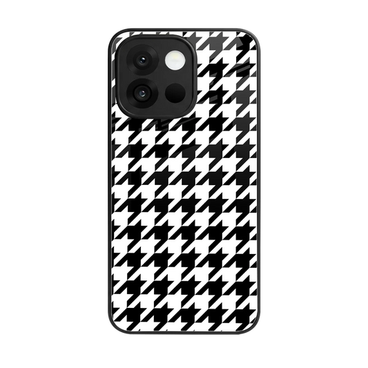 Houndstooth back phone cover | glass case for oneplus 13s