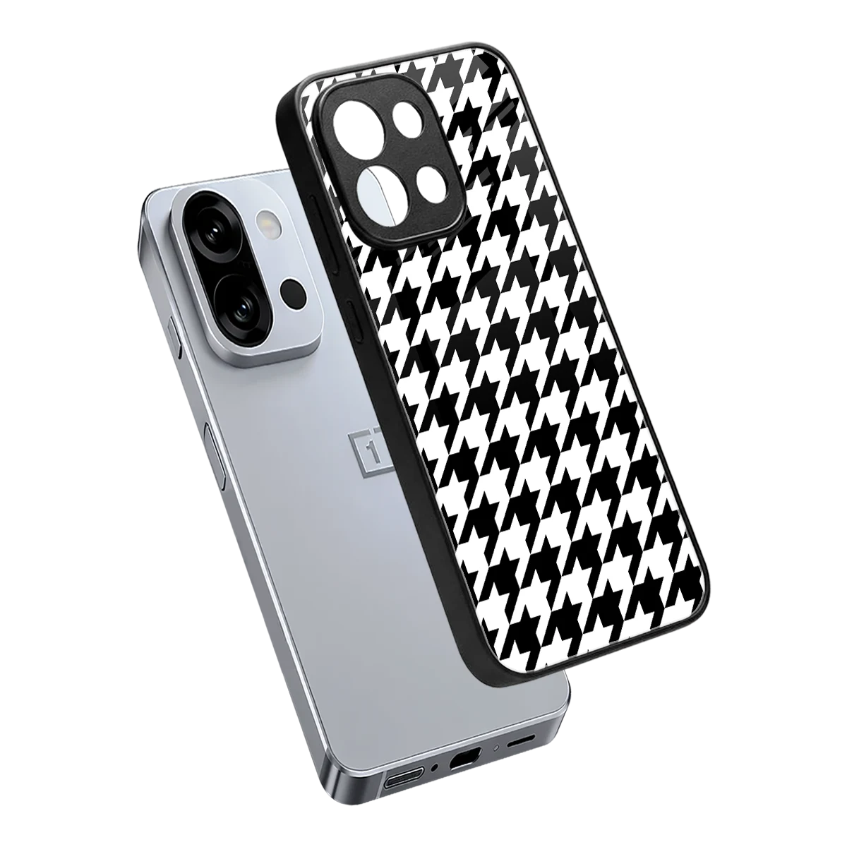 Houndstooth sleek oneplus 13s cover with tempered glass back and TPU edges