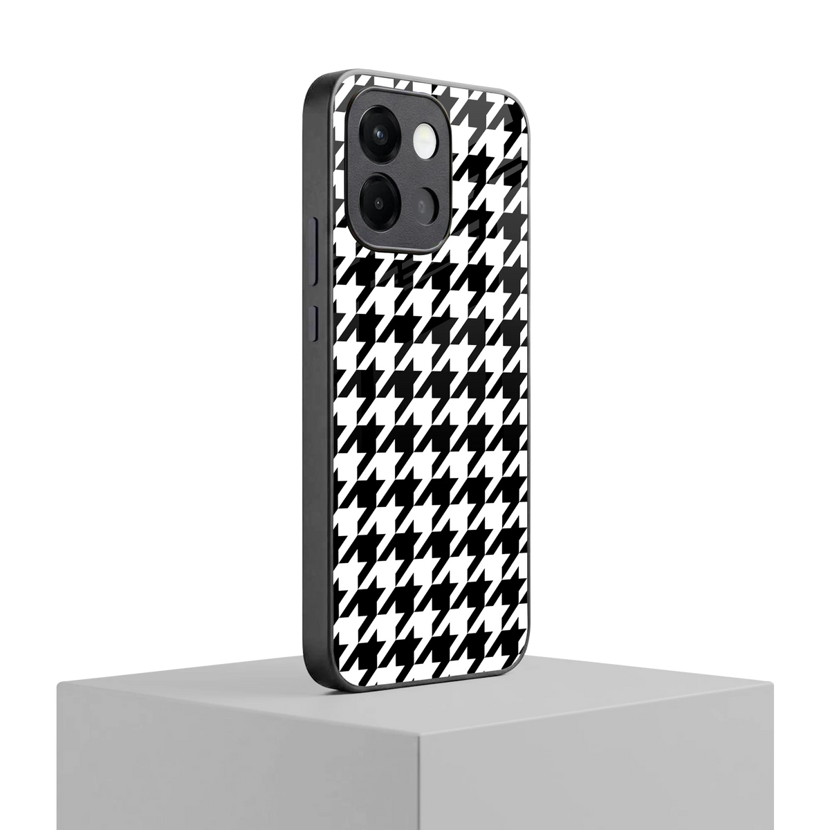 Houndstooth oneplus 13s mobile cover | shockproof glass phone case