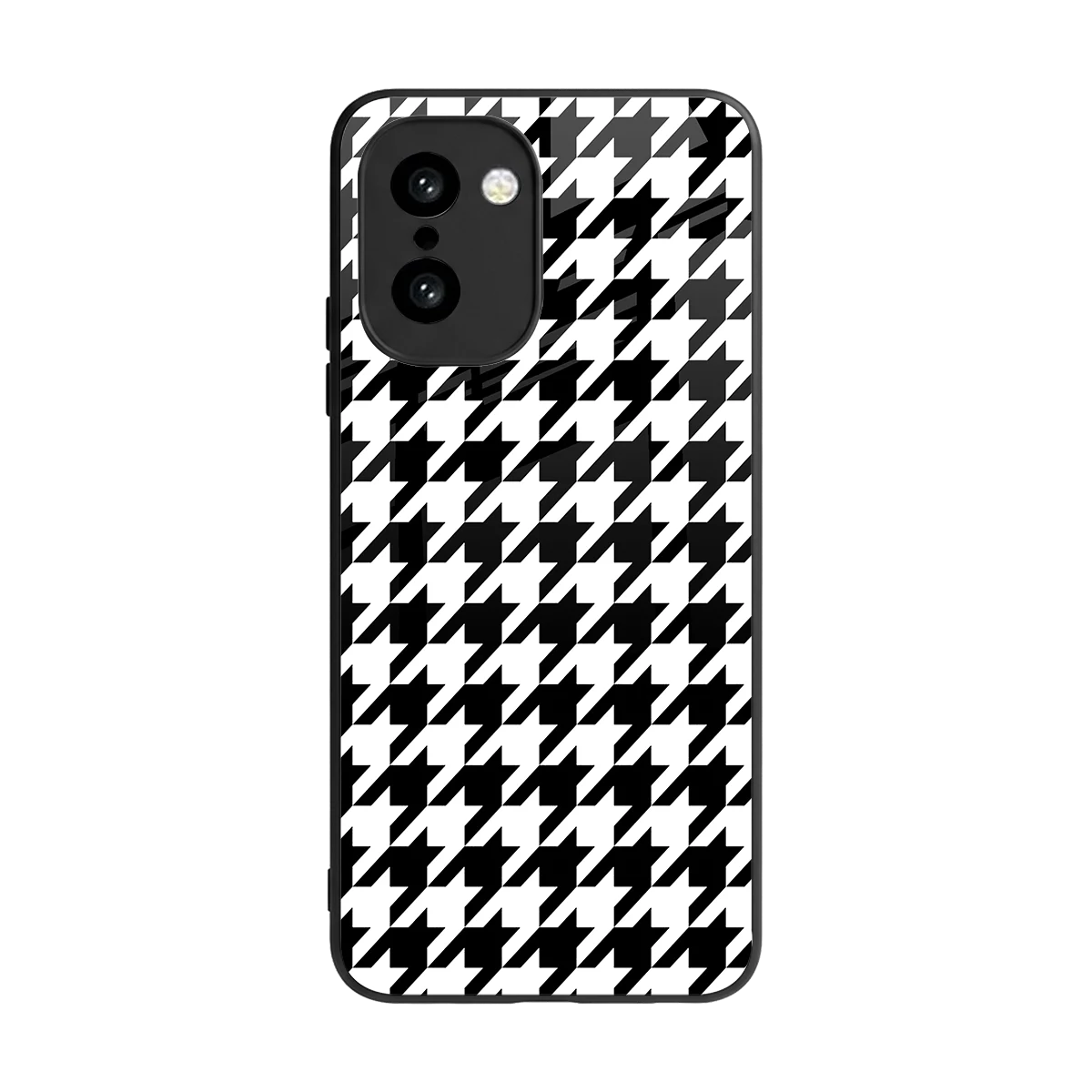 Houndstooth back phone cover | glass case for oneplus 15r
