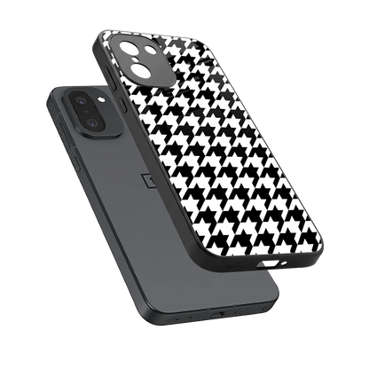 Houndstooth sleek oneplus 15r cover with tempered glass back and TPU edges