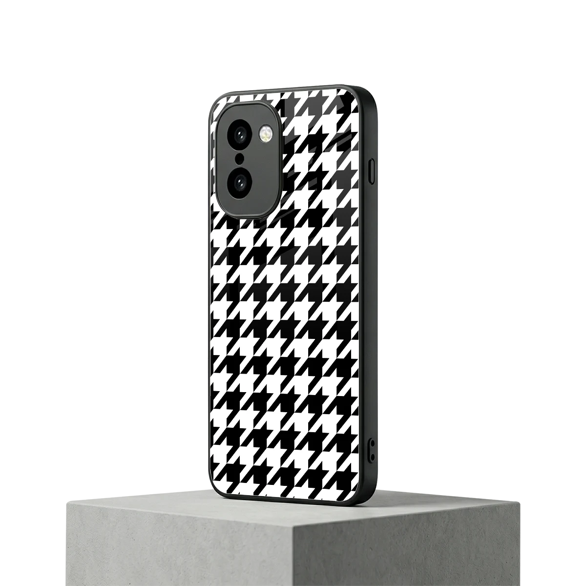 Houndstooth oneplus 15r mobile cover | shockproof glass phone case
