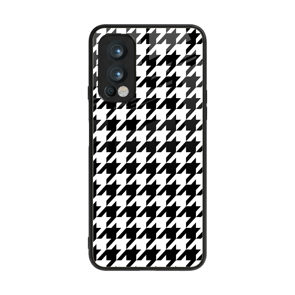 Houndstooth back phone cover | glass case for oneplus nord 2