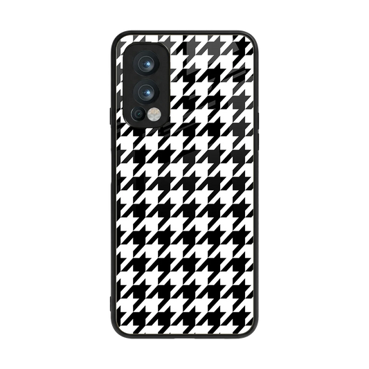 Houndstooth back phone cover | glass case for oneplus nord 2