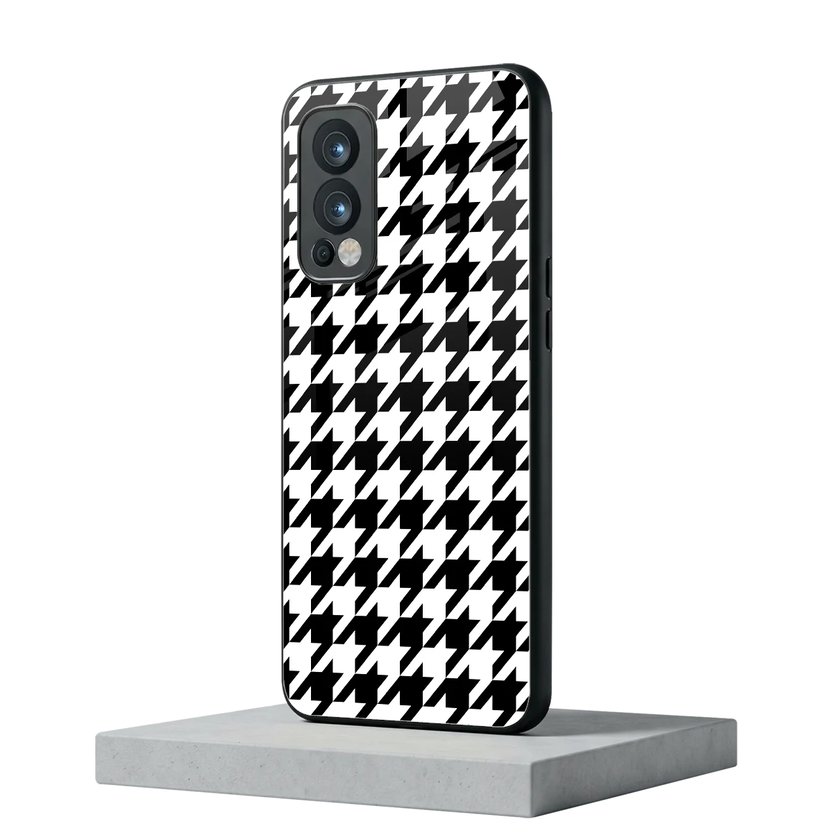 Houndstooth oneplus nord 2 mobile cover | shockproof glass phone case