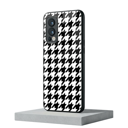 Houndstooth oneplus nord 2 mobile cover | shockproof glass phone case
