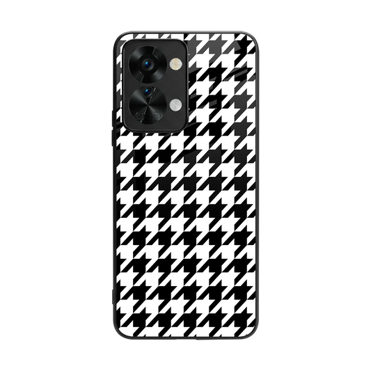 Houndstooth back phone cover | glass case for oneplus nord 2t