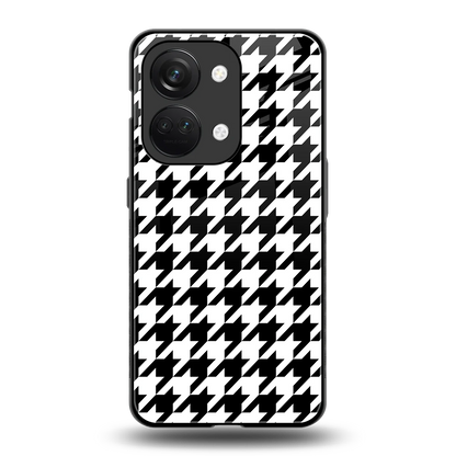Houndstooth back phone cover | glass case for oneplus nord 3