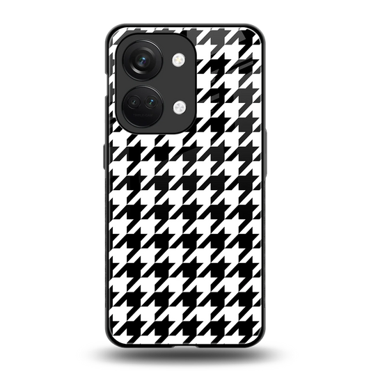 Houndstooth back phone cover | glass case for oneplus nord 3