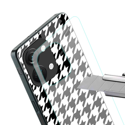 Houndstooth stylish phone case for oneplus nord 3 | glossy glass and slim fit