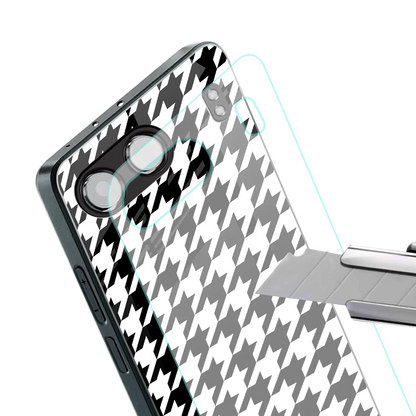 Houndstooth stylish phone case for oneplus nord 4 | glossy glass and slim fit