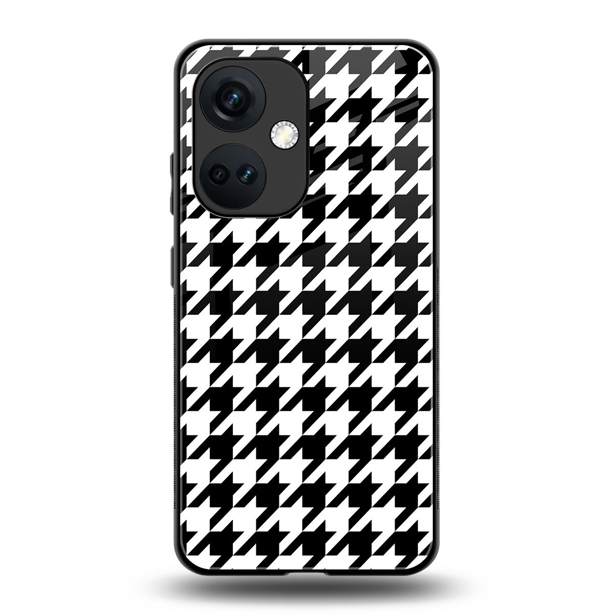 Houndstooth back phone cover | glass case for oneplus nord ce 3