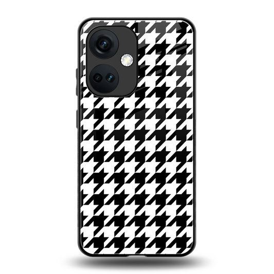 Houndstooth back phone cover | glass case for oneplus nord ce 3