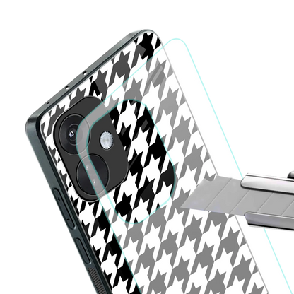 Houndstooth stylish phone case for oneplus nord ce 3 | glossy glass and slim fit