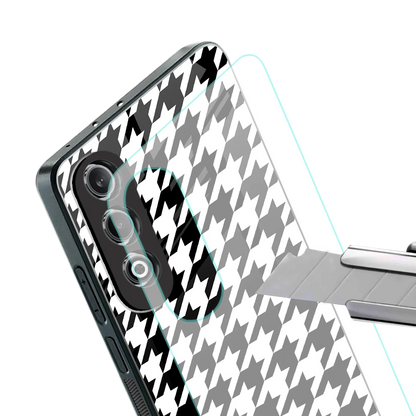 Houndstooth stylish phone case for oneplus nord ce 4 | glossy glass and slim fit