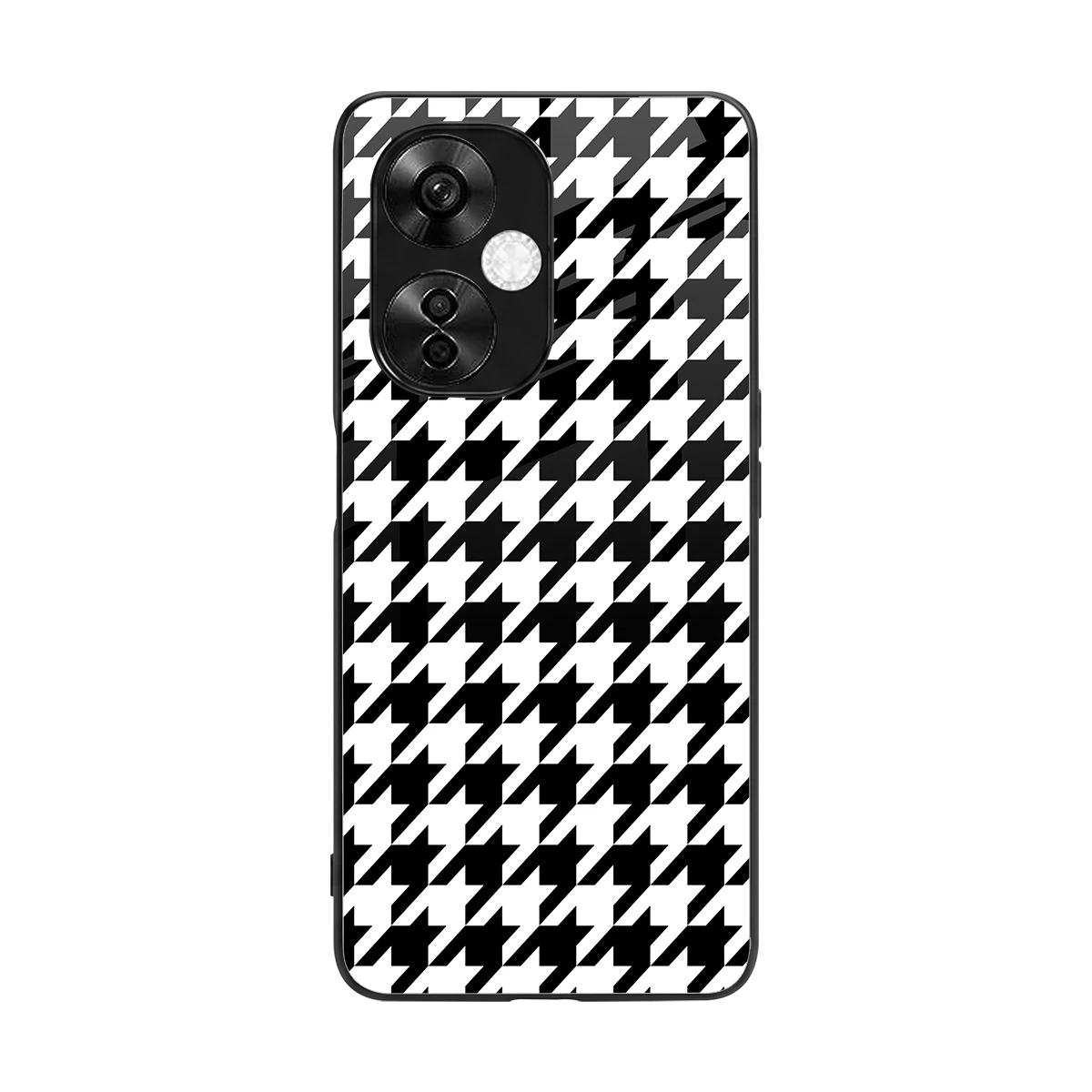 Houndstooth back phone cover | glass case for oneplus nord ce 3 lite