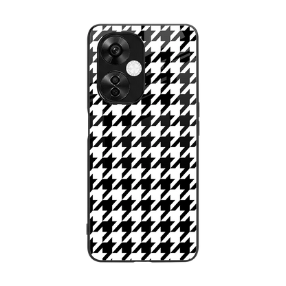 Houndstooth back phone cover | glass case for oneplus nord ce 3 lite