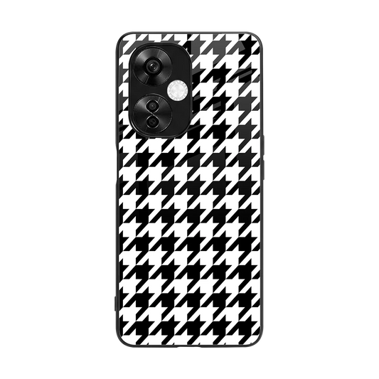 Houndstooth back phone cover | glass case for oneplus nord ce 3 lite