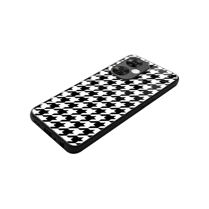 Houndstooth stylish phone case for oneplus nord ce 3 lite | glossy glass and slim fit