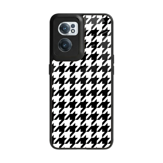 Houndstooth back phone cover | glass case for oneplus nord ce 2
