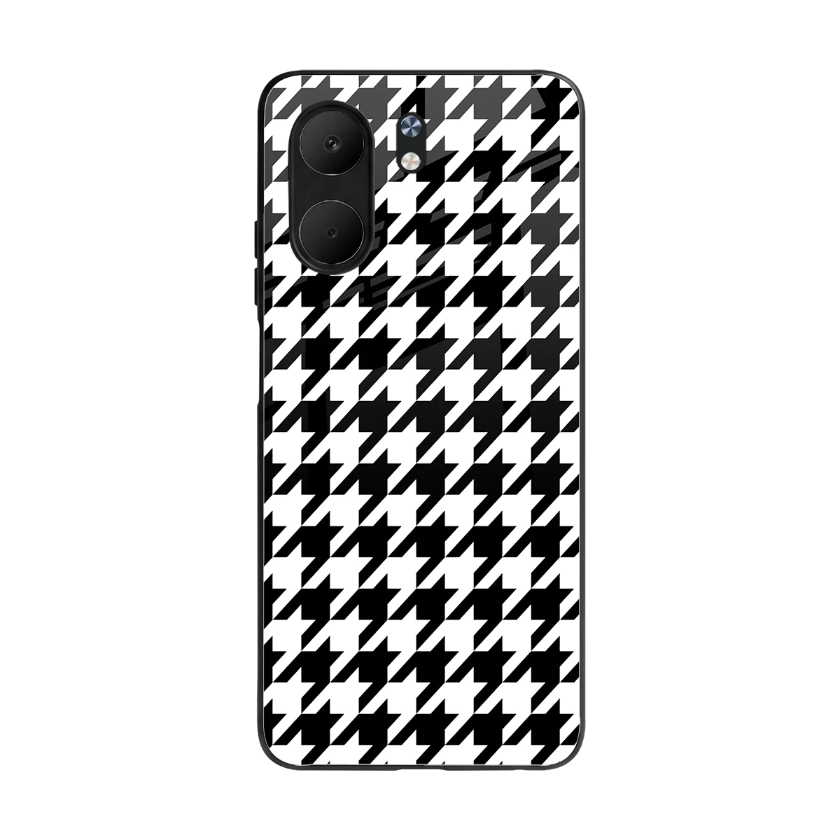 Houndstooth back phone cover | glass case for oppo a5x 5g