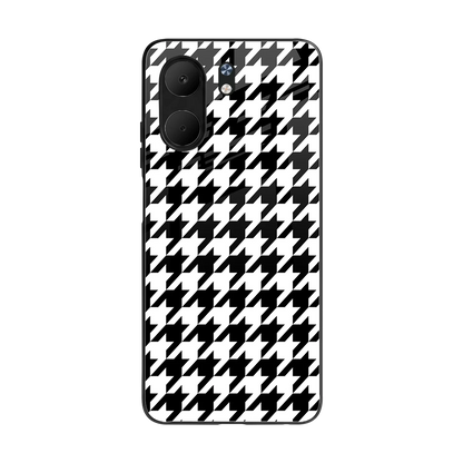 Houndstooth back phone cover | glass case for oppo a5x 5g