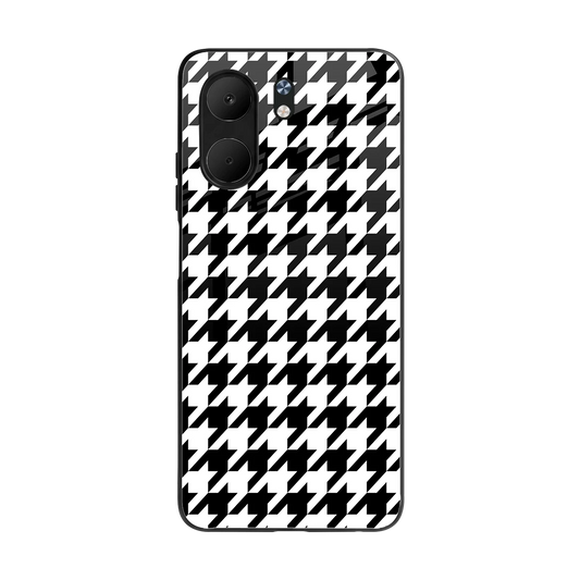 Houndstooth back phone cover | glass case for oppo a5x 5g