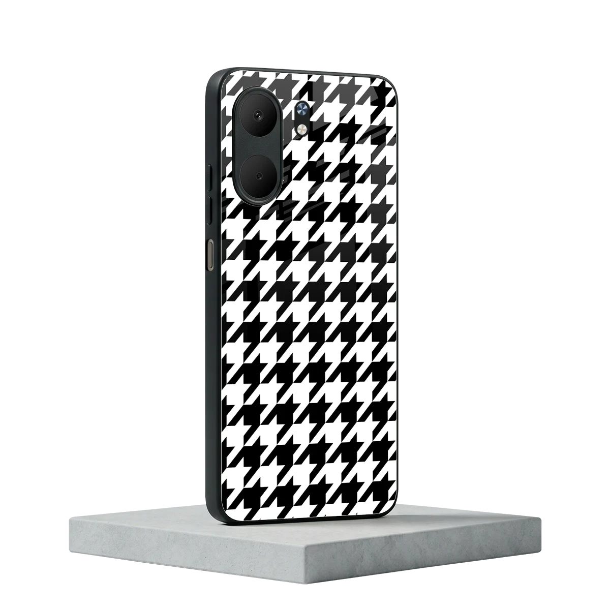 Houndstooth oppo a5x 5g mobile cover | shockproof glass phone case