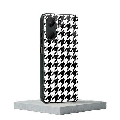 Houndstooth oppo a5x 5g mobile cover | shockproof glass phone case