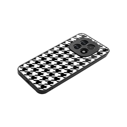 Houndstooth stylish phone case for oppo f29 5g | glossy glass and slim fit