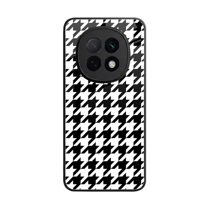 Houndstooth back phone cover | glass case for oppo f29 pro 5g