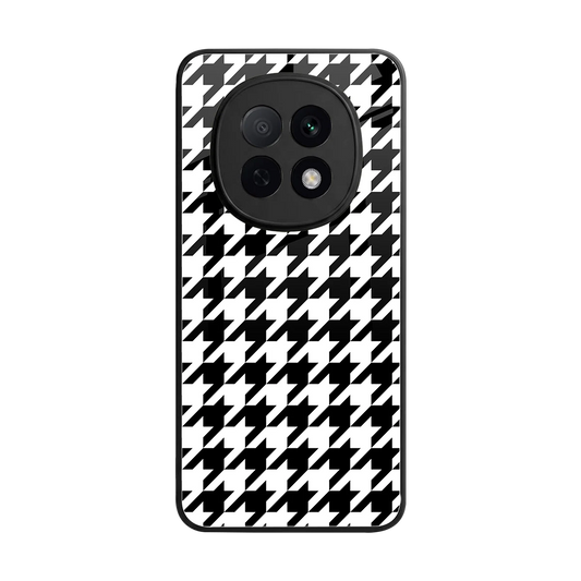 Houndstooth back phone cover | glass case for oppo f29 pro 5g