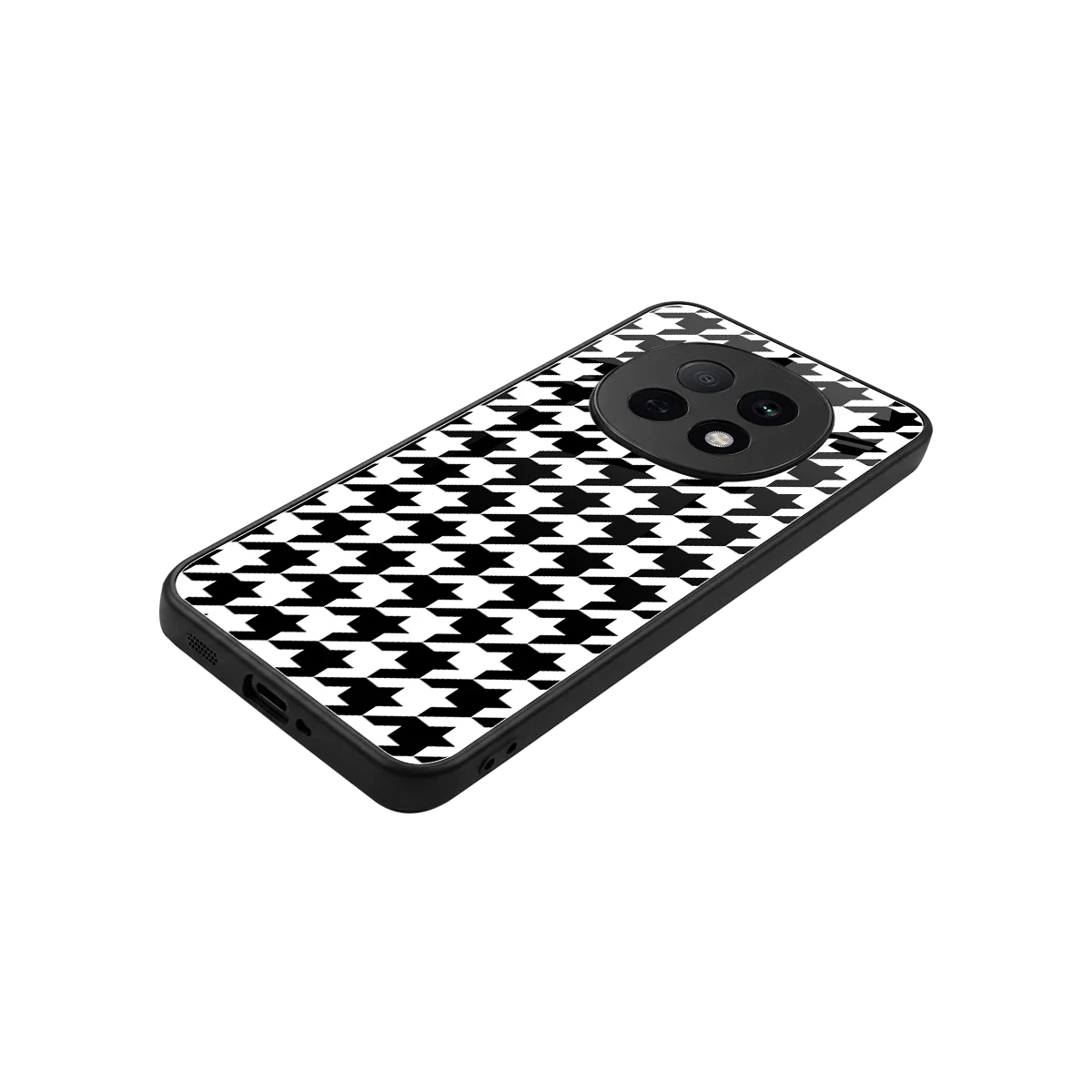Houndstooth stylish phone case for oppo f29 pro 5g | glossy glass and slim fit