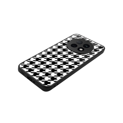 Houndstooth stylish phone case for oppo f29 pro 5g | glossy glass and slim fit
