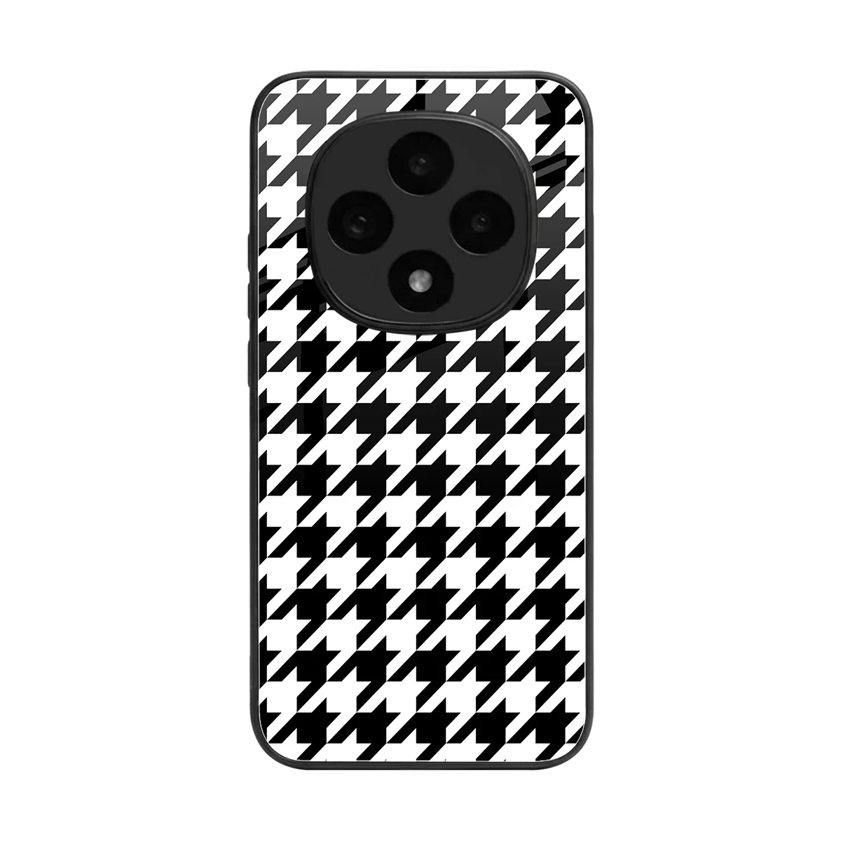 Houndstooth back phone cover | glass case for oppo f31 pro 5g