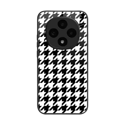 Houndstooth back phone cover | glass case for oppo f31 pro 5g
