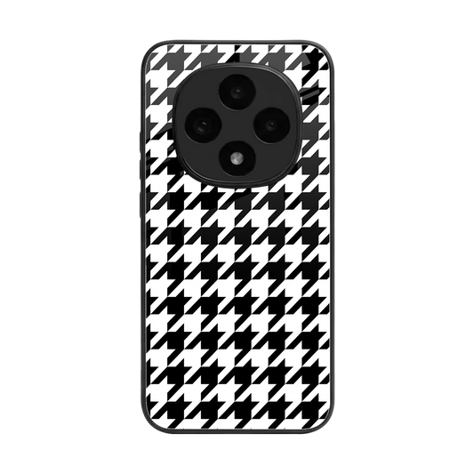 Houndstooth back phone cover | glass case for oppo f31 pro 5g