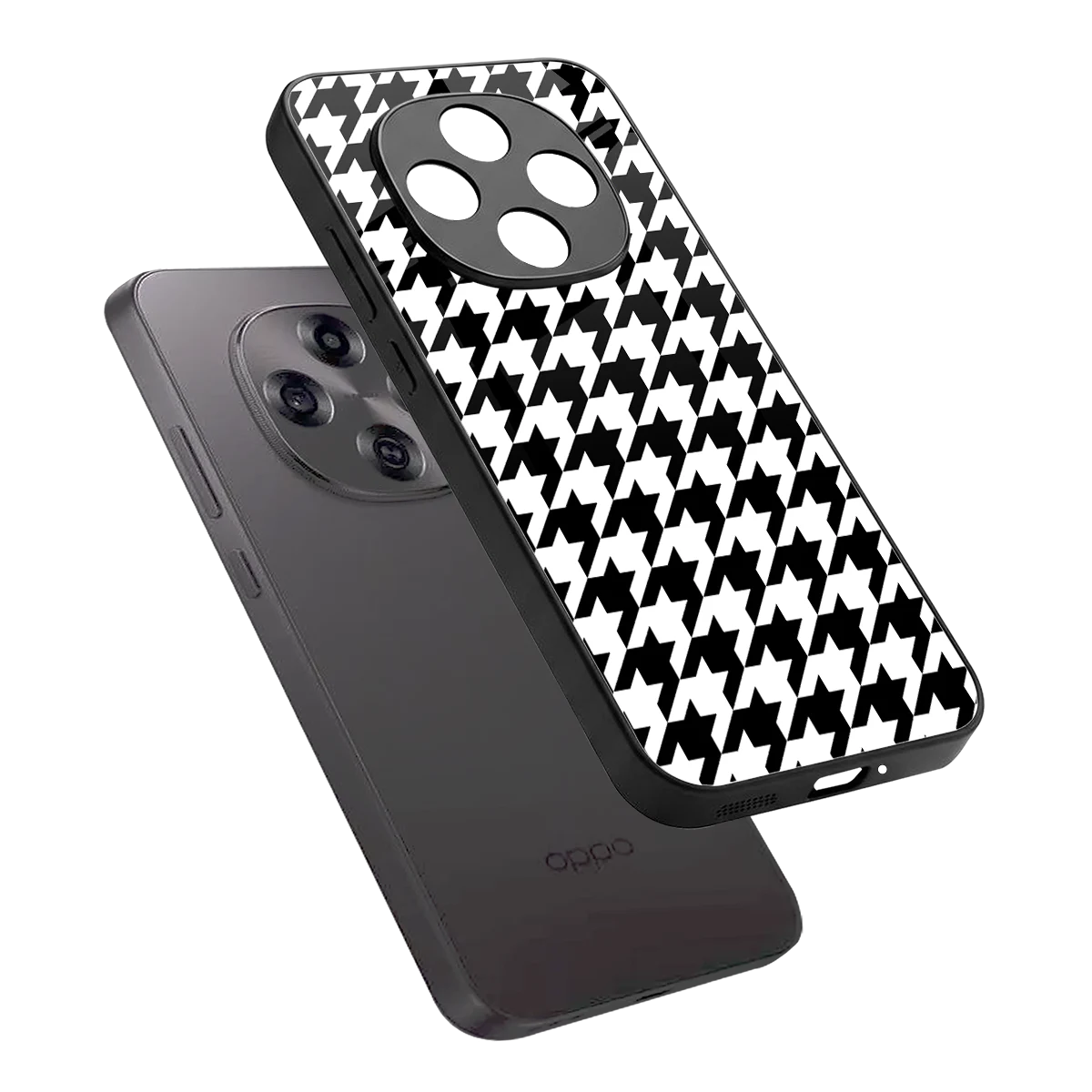 Houndstooth sleek oppo f31 pro 5g cover with tempered glass back and TPU edges