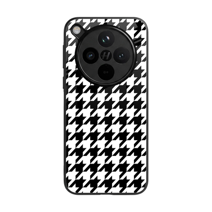 Houndstooth back phone cover | glass case for oppo find x8