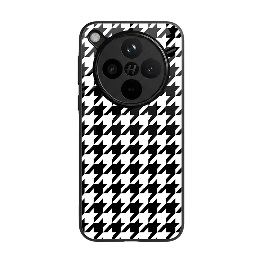 Houndstooth back phone cover | glass case for oppo find x8