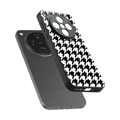 Houndstooth sleek oppo find x8 cover with tempered glass back and TPU edges