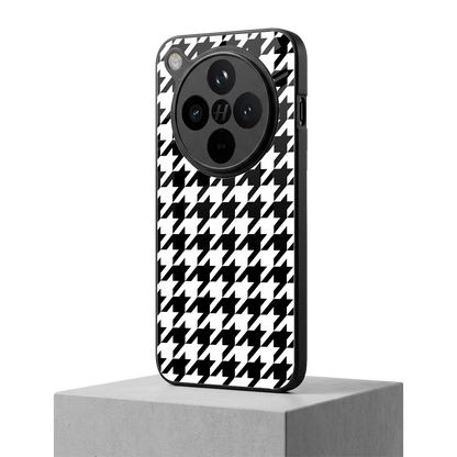 Houndstooth oppo find x8 mobile cover | shockproof glass phone case