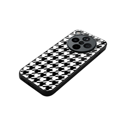 Houndstooth stylish phone case for oppo find x8 | glossy glass and slim fit