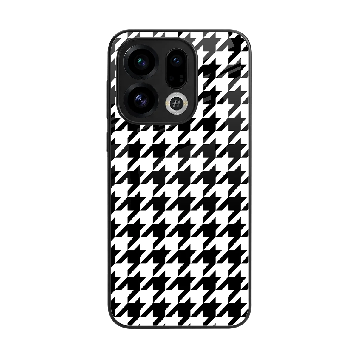 Houndstooth back phone cover | glass case for oppo find x9