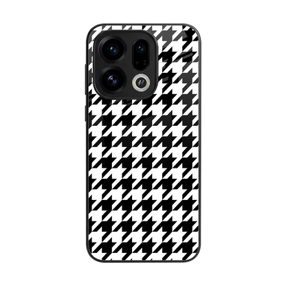 Houndstooth back phone cover | glass case for oppo find x9